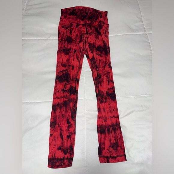 lululemon athletica Pants - lululemon athletica Red & Black Tie-Dye Leggings